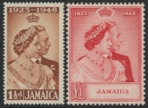 Jamaica - 1948 Royal Silver Wedding SG.143-4 mounted mint