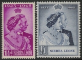 Sierra Leone - 1948 Royal Silver Wedding SG.203-4  mounted mint