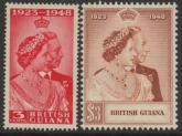 British Guiana - 1948 Royal Silver Wedding SG.322-3  mounted mint