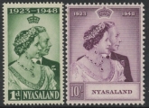 Nyasaland  - 1948 Royal Silver Wedding SG.161-2 mounted mint