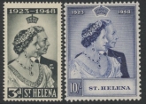 St. Helena  - 1948 Royal Silver Wedding SG.143-4 mounted mint