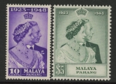 Malaya Pahang - 1948 Royal Silver Wedding SG.47-8 mounted mint