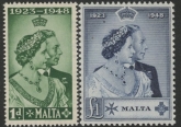 Malta - 1948 Royal Silver Wedding SG.249-50 mounted mint