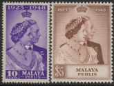 Malaya Perlis - 1948 Royal Silver Wedding SG.1-2 mounted mint