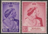 Malaya Kelatan - 1948 Royal Silver Wedding SG.55-6 mounted mint