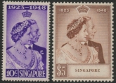 Singapore - 1948 Royal Silver Wedding. SG.31-2 mounted mint.