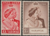 Sarawak  - 1948 Royal Silver Wedding. SG.165-6 mounted mint.