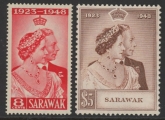 Sarawak - 1948 Royal Silver Wedding SG.165-6 mounted mint