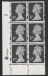 Y1704 (U366)  37p grey-black  2B DLR Cyl. D1  dot .  blue fluor U/M (MNH)