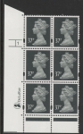 Y1704 (U365)  37p grey-black  2B DLR Cyl. 1 no dot phos 47. blue fluor U/M (MNH)