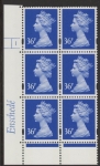 Y1702 (U357)  36p bright ultramarine  2B Enschede Cyl. 1 no dot Yellow fluor U/M (MNH)