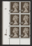 Y1700 (U350)  35p sepia  2B DLR Cyl. D1 no dot blue fluor.U/M (MNH)