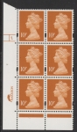 Y1676 (U195c)  10p 2B dull orange Harr/DLR Cyl. 1 dot phos 47 blue fluor .U/M (MNH)