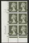 Y1694 (U317)  30p 2B olive-grey  Enschedé Cyl.1 dot perf RE2  yellow fluor varnished bands.U/M (MNH)