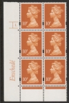 Y1676 (U195B)  10p 2B dull orange  Enschedé Cyl. 1 dot blue fluor. PVA white. U/M (MNH)