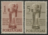 1949 Portugal SG.1029-30 16th Congress History of Art. 2 values. U/M (MNH)