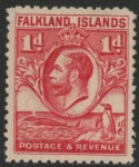 1926 Falkland Islands - SG.117a 1d deep red. line perf. M/M