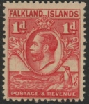 1929 Falkland Islands - SG.117 1d scarlet. U/M (MNH)