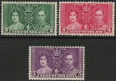 1937 Newfoundland   SG.254-6  Coronation set 3 values U/M (MNH)