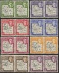 1946 Falkland Islands Dependencies SG. G1-8a Maps - pairs, normal + gap in 80th parallel. U/M (MNH)