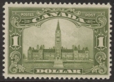 1929 Canada SG.285  $1 olive green.  Parliament Buildings Ottawa u/m (MNH)