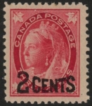 1899 Canada SG.171   2c on 3c carmine.   u/m (MNH)