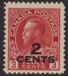 1926 Canada - 2 cents on 3 cents carmine - SG.265  u/m (MNH)