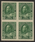 1924 Canada SG.260 2c deep green  iblock of 4 U/M (MNH)