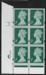 Y1668 (U85D) 2p TIII deep green. 2B Harrison. PVA bluish Cyld.1 no dot phos 45. blue fluor U/M (MNH)