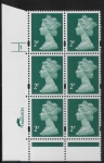 Y1668 (U85D) 2p TIII deep green. 2B Harrison. PVA bluish Cyld.1 no dot phos 47. blue fluor U/M (MNH)