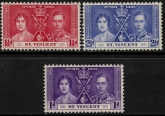 1937  St. Vincent  SG.146-8  Coronation set 3 values U/M (MNH)