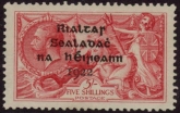 1922 Ireland  SG.19  5/- rose  4 line overprint in black by Dollard. U/M (MNH)