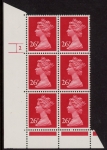 U296 (x971)  Harrison 26p TI phos.(FCP)   perf RE  Cyld. 2 no dot  U/M (MNH)