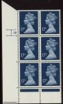 U251 (x910)  Harrison 17p CB  deep blue (FCP) PVAD. cyld.19 no dot phos 41 U/M (MNH)