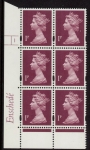 Y1667 (U69A) 1p crimson. Enschedé. 2mm varnished bands PVA White back. Cyld. 1 no dot. blue fluor U/M (MNH)