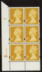 Y1674 (U165B) 8p yellow. 2B  DLR. 2B PVA bluish Cyld. D1 dot. blue fluor U/M (MNH)