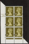Y1682 (U263B)  19p CB bistre Harrison Cyl. 6 dot  phos 41 blue fluor. U/M (MNH)