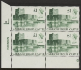 UK1 (SG.1410) £1 cylinder Block of 4 cylinder 1 I Harrison U/M (MNH)