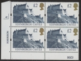 UK11 (SG.1613r) Re-Engraved £2  cylinder Block of 4 cylinder 4E Harrison  U/M (MNH)