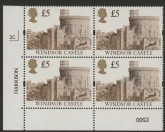 UK15 (SG.1614) £5  cylinder Block of 4 cylinder 2C PVAD Harrison  U/M (MNH)