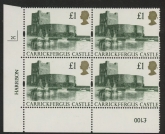 UK5 (SG.1611) £1  cylinder Block of 4 cylinder 2C Harrison  U/M (MNH)