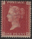 SG.43 1d rose red. corner letters 'GF' Plate 71  mint Original Gum