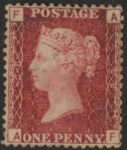 SG.43 1d rose red. corner letters 'AF' Plate 98  mint Original Gum