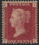 SG.43 1d rose red. corner letters 'FE' Plate 140  mint Original Gum