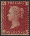 SG.43 1d rose red. corner letters 'JG' Plate 151  mint Original Gum