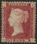 SG.43 1d rose red. corner letters 'AI' Plate 192  mint Original Gum