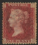 SG.43 1d rose red. corner letters 'CG' Plate 196  mint Original Gum
