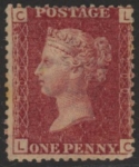 SG.43 1d rose red. corner letters 'LC' Plate 200  mint Original Gum