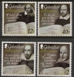 2014 Gibraltar SG.1587-90 Birth Anniv of William Shakespeare Set of 4 values U/M (MNH)