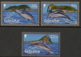 2014 Gibraltar SG.1584-6 Dolphins Set of 3 values U/M (MNH)